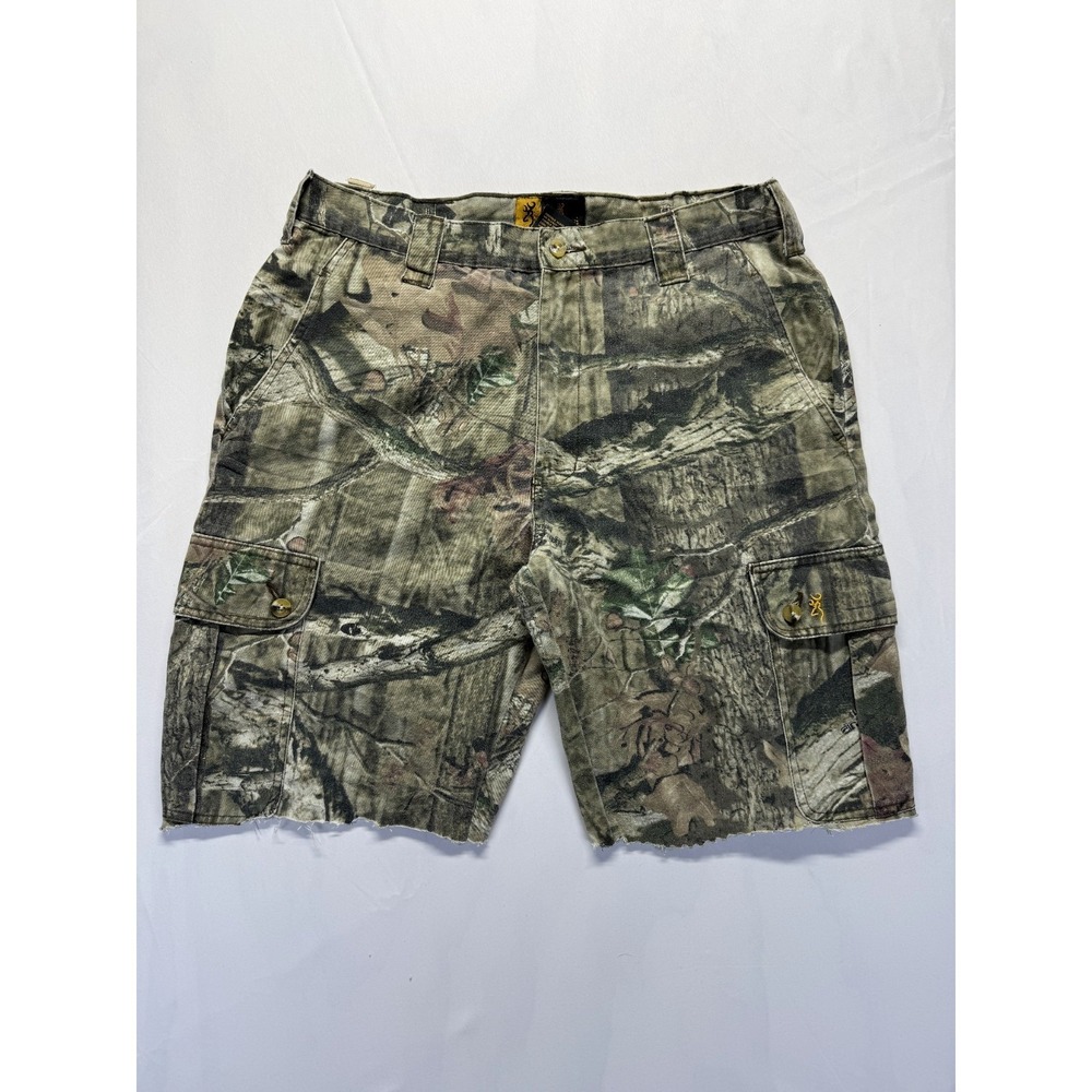 Browning Hunting Shorts Mens Medium Green Realtree Camo Cargo Pockets Outdoor